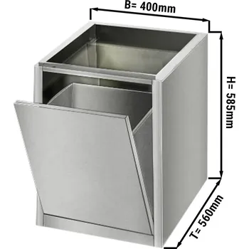 Odpadkový koš G.Gastro Odpadkový koš 0,4 m - Podstavný modul pro pracovní stoly 600 hluboký