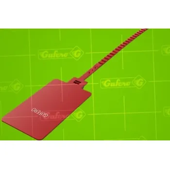 Stahovací páska Vázací pásek s obdélníkovým štítkem PP červený 7 x 315