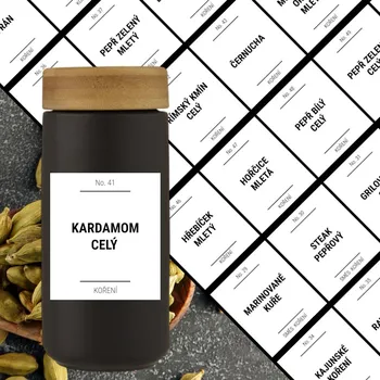 Samolepící etiketa etikety na kořenky hranaté bílé - sada C (60 ks)