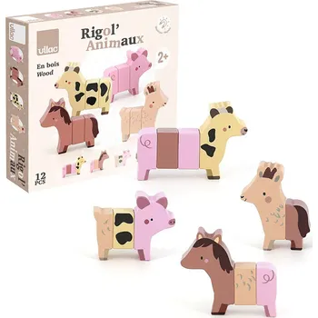 Dřevěná hračka Vilac Dřevěná magnetická skládačka Legrační zvířátka na farmě
