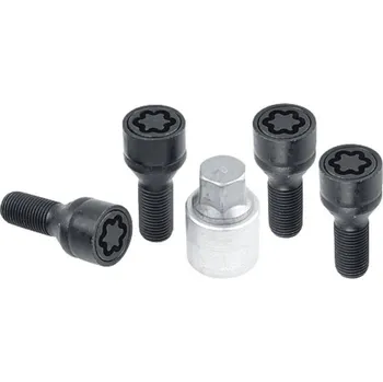 Šroubek na kolo Bezpečnostní šrouby SICUSTAR M14x1,5x36 černé, kulová R14 (pohyblivá), klíč 19