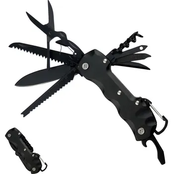kapesní nůž CHZ Kapesní Multitool "MULTI DARK" 13v1! S karabinkou