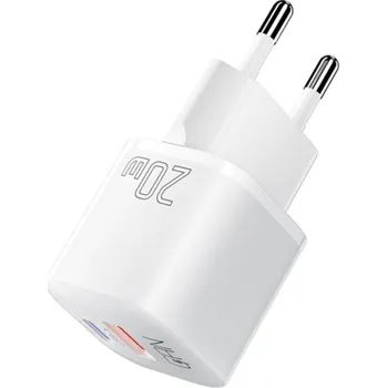 ESSAGER ES-CD31 GaN mini rychlonabíjecí adaptér s porty USB-C / USB-A - 20W - bílý