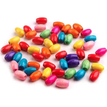 Korálek Dřevěné korálky oliva 7x10 mm Varianta: mix č. 1, Balení: 20 g