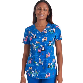 Dámská halenka Zdravotnická halenka s potiskem zvířátek Cherokee CK637 LVCS Velikost: 3XL