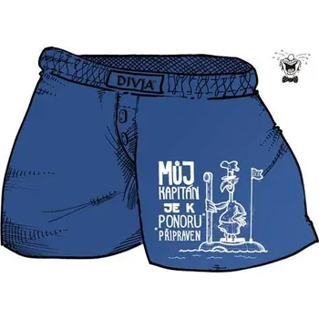 Trenýrky Trenýrky Můj kapitán je k ponoru ... - Velikost XXXL - černá