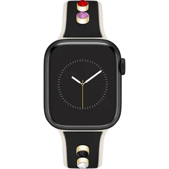 Příslušenství k chytrým hodinkám Anne Klein řemínek silikonový černo-krémový pro Apple Watch 38/40/41 WK/1082BKCH38