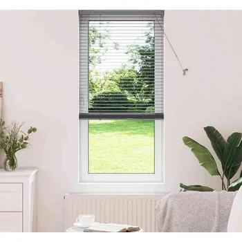 Roleta vidaXL Žaluziové rolety se záclonami Tmavě šedá 175 x 60 cm Hliník [42006064]