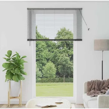 Roleta vidaXL Žaluzie na okno se záclonami Tmavě šedá Hliník [42006102]