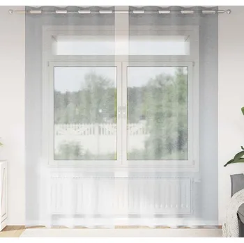 Stan vidaXL Voile Záclona 2 pcs Tmavě šedá 245 x 140 cm Polyester [4108005]