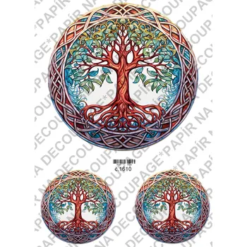 Umělecký papír Rýžový a soft papír na decoupage - Strom života - KB01610 Materiál: Soft, Rozměr: A4