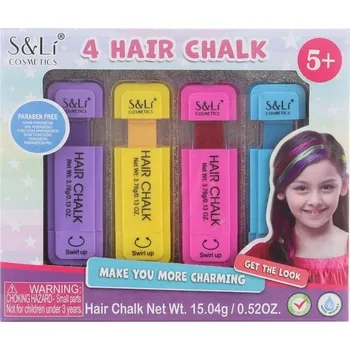 Barva na vlasy Křídy vlasové barevné dětské na vlasy set 4 barvy v krabičce