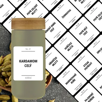 Speciální papír etikety na kořenky hranaté s kulatým rohem bílé - sada C (60 ks)