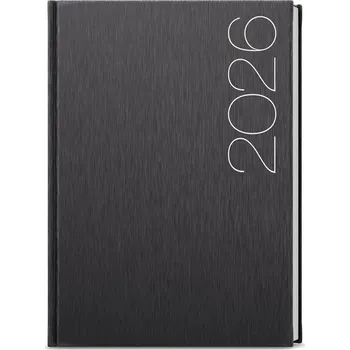 Diář Baloušek, s.r.o. TÝDENNÍ DIÁŘ A5 OSKAR - ForMen BLACK 2026 - LESKLÝ JEMNÝ POVRCH