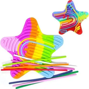 Dřevěná hračka Vlkádačka antistresová Duhová hvězda