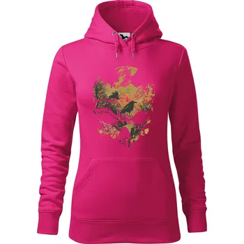 Pánská mikina Dámská mikina Lebka a ptáci Velikost (žena): 2XL, Vyberte barvu: Purpurová