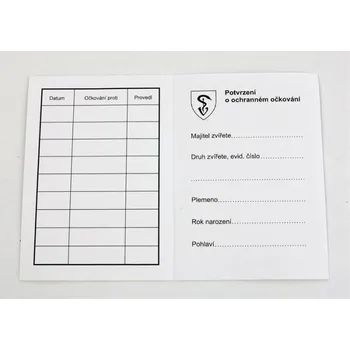 Pro hlodavce Očkovací průkaz obyčejný