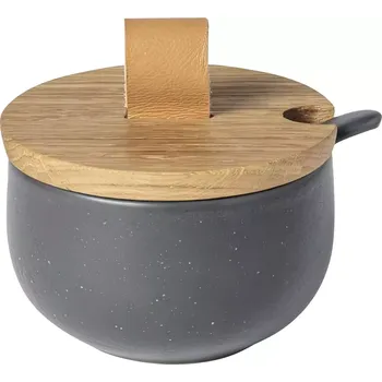 Cukřenka Cukřenka s dřevěným víčkem a lžičkou Costa Nova Pacifica, šedá