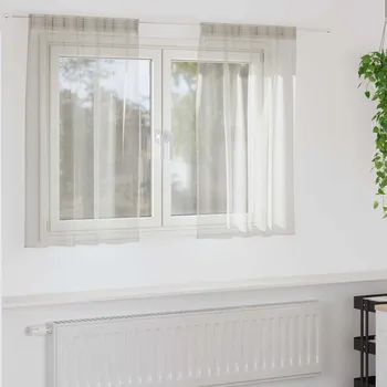 Stavebniny vidaXL Voile Záclona se záclonami 2 pcs Krémová 140 x 140 cm Polyester [4108012]