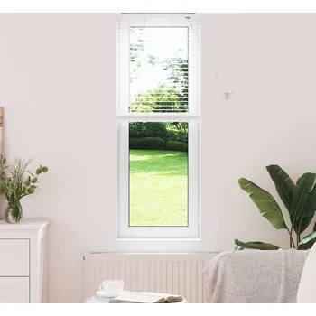 Roleta vidaXL Žaluzie na okno se záclonami Bílá Hliník [42005960]