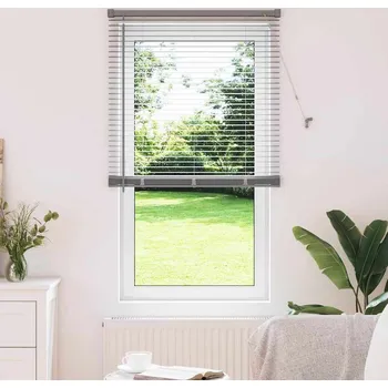 Roleta vidaXL Žaluzie na okno se záclonami Stříbrná Hliník [42005916]
