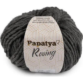 Příze Pletací příze Papatya Roving 100 g - 5 (19) šedá tmavá
