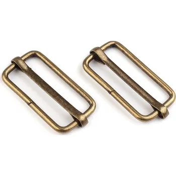 Posunovač kovový na popruhy šíře 33 mm - staromosaz - 1ks