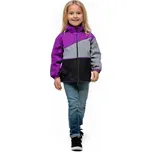 DÍVČÍ SOFTSHELLOVÁ BUNDA ORCHIDEJ FM002 VELIKOSTI 98-128 Velikost: 110, Barva: Fialová/ šedo/černá