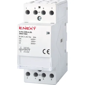 Stykač NEXT Modulární stykač e.mc.220.4.25.3NO + 1NC, 4р, 25А, 3NO + 1NC, 220 °