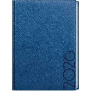 Diář Baloušek, s.r.o. DENNÍ DIÁŘ A5 DAVID - TORA 2026 - LESKLÝ STRUKTUROVANÝ POVRCH Barva: Modrá