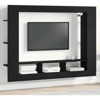 Televizní stolek vidaXL Televizní skříň Černý dub 152 x 22 x 113 cm Kompozitní dřevo [861999]