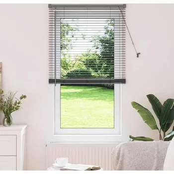 Stavebniny vidaXL Žaluzie na okno se záclonami Tmavě šedá Hliník [42006066]