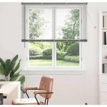 Roleta vidaXL Žaluzie na okno se záclonami Stříbrná Hliník [42005927]