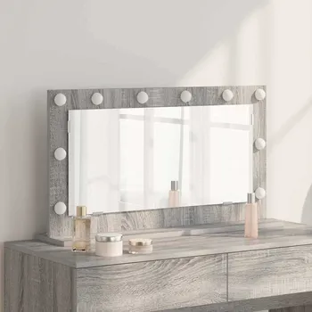 Zrcadlo vidaXL Toaletní zrcadlo se zrcadlem Šedá Sonoma 80 x 45 x 18 cm [868322]