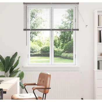 Roleta vidaXL Žaluzie na okno se záclonami Stříbrná Hliník [42005899]