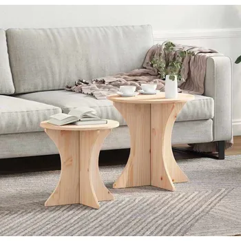 Konferenční stolek vidaXL Konferenční stolek 2 pcs Přírodní Masivní borovicové dřevo [873565]