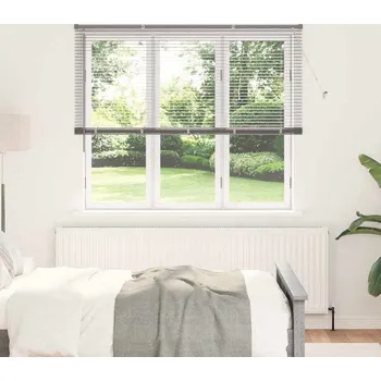 Roleta vidaXL Žaluzie na okno se záclonami Stříbrná Hliník [42005933]