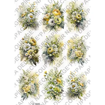 Umělecký papír Rýžový a soft papír na decoupage - Růže - KB01605 Materiál: Soft, Rozměr: A4