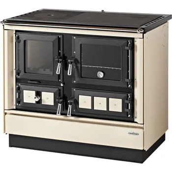 Sporák na tuhá paliva KVS - VSP 9112 KLAUDIE (béžová s chromovanými úchyty) - pravé provedení