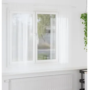 Roleta vidaXL Voile Záclona se záclonami 2 pcs Bílá 175 x 140 cm Polyester [4108008]