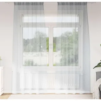 Stan vidaXL Voile Záclona 2 pcs Tmavě šedá 260 x 140 cm Polyester [4108031]