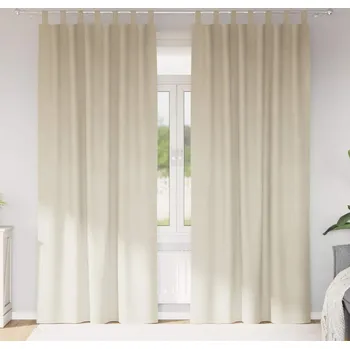 Závěs vidaXL Zatemňovací závěsy 2 pcs Krémová 140 x 245 cm samet [4107191]