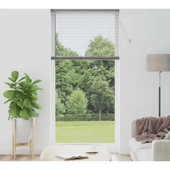 Roleta vidaXL Žaluziové rolety se záclonami Stříbrná 220 x 100 cm Hliník [42005947]