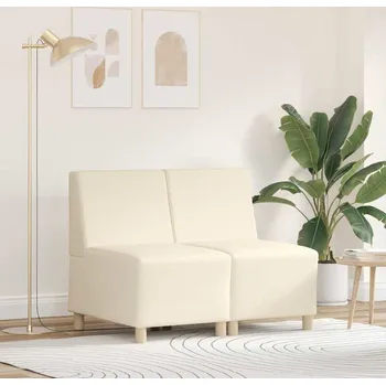 Pohovka vidaXL Modulová sedačka bez opěradel 2 pcs Krémová 55 x 74 x 82 cm [3399778]