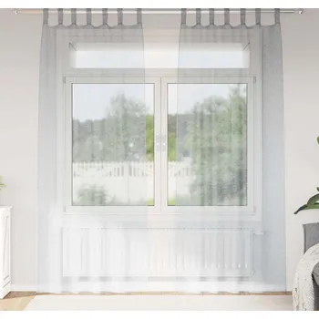 Stan vidaXL Voile Záclona 2 pcs Tmavě šedá 260 x 140 cm Polyester [4108056]