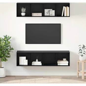 Obývací stěna vidaXL Sestava TV skříněk Nástěnný 2 pcs Černý dub 37 x 37 x 142,5 cm [3393526]