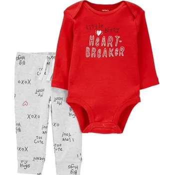 Kojenecká souprava CARTERS CARTER'S Set 2dílný tepláky, body dl. rukáv Red Words chlapec NB/ vel. 56