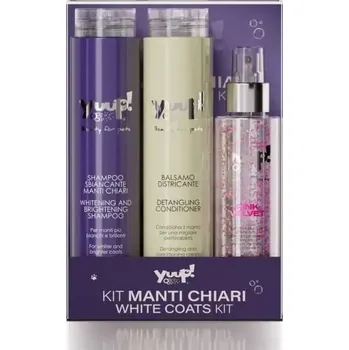 Kosmetika pro psa Balíček pro bílou srst Yuup (Dárkové balení pro bílé psy)