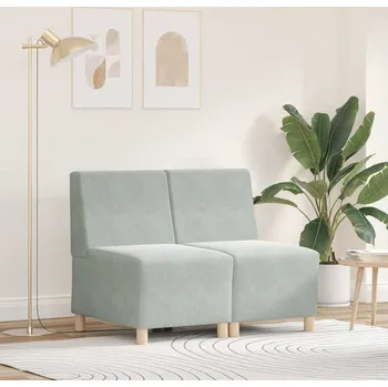 Pohovka vidaXL Modulová sedačka bez opěradel 2 pcs Světle šedá 55 x 74 x 82 cm [3399759]