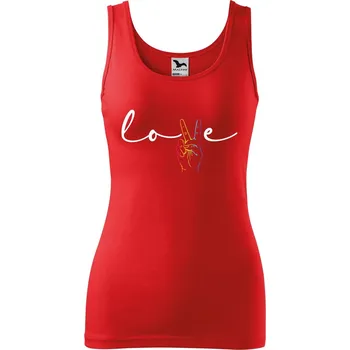 Dámské tílko s potiskem LGBT love Velikost: L, Barva: Červená